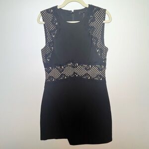 BCBGMaxAzria Leandra Black Lace Mini Dress Sz 10